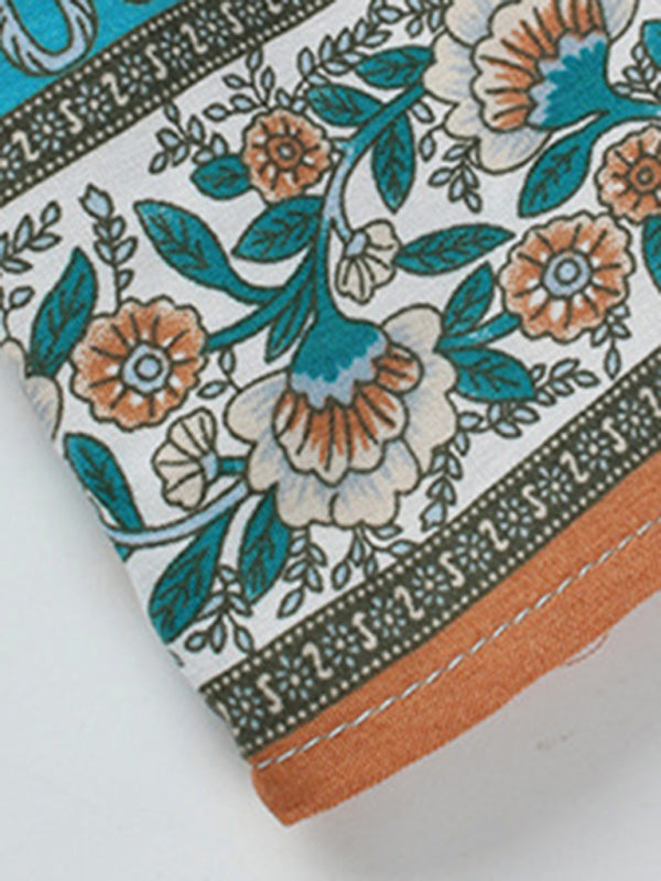 Bohemian Floral Print Resort Dress – Lightweight Woven Summer Midi