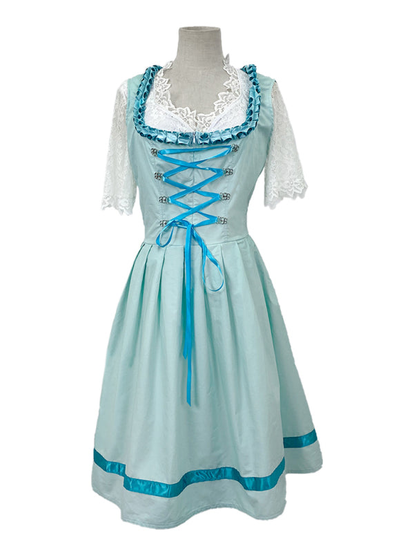 German Oktoberfest Short Sleeve Printed Beer Dress