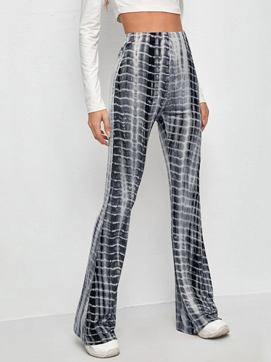 Printed Flared Stretch Trousers
