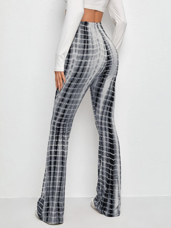 Printed Flared Stretch Trousers