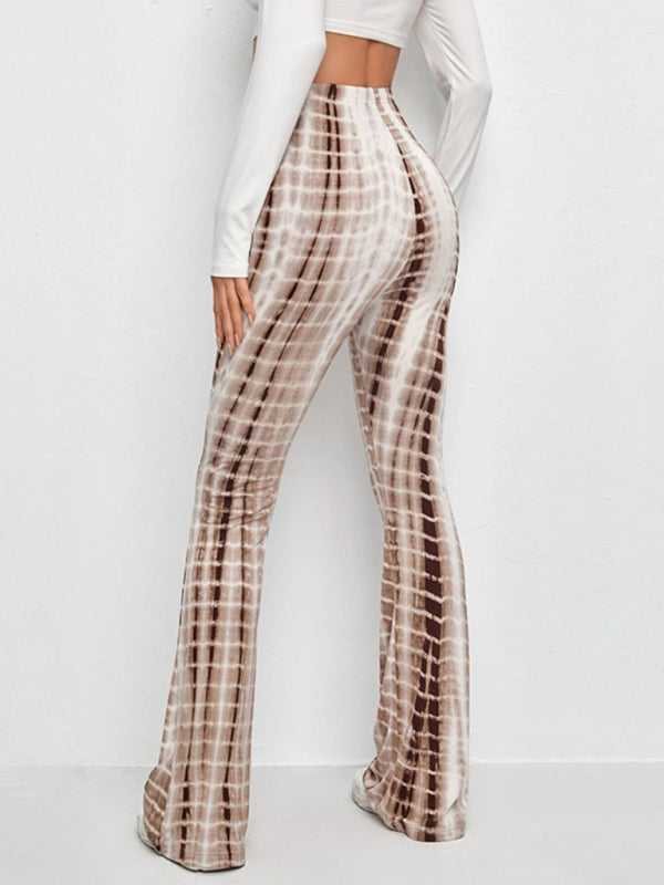 Printed Flared Stretch Trousers