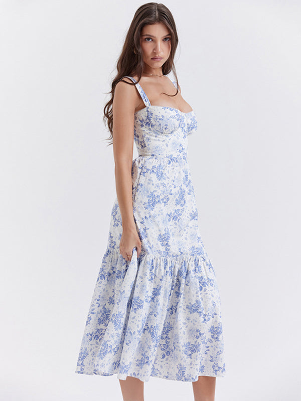 Boho Floral Sleeveless Swing Dress – Lightweight Summer Sling Dress