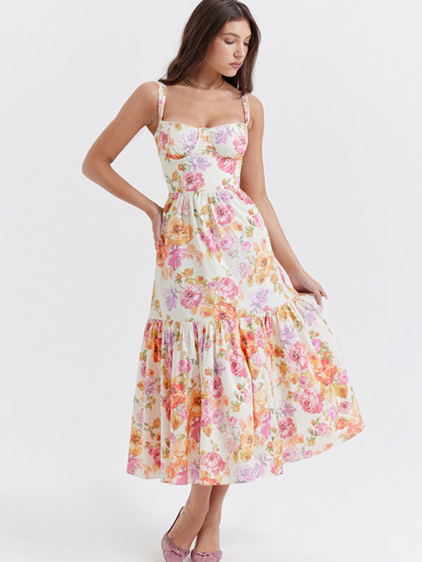 Boho Floral Sleeveless Swing Dress – Lightweight Summer Sling Dress