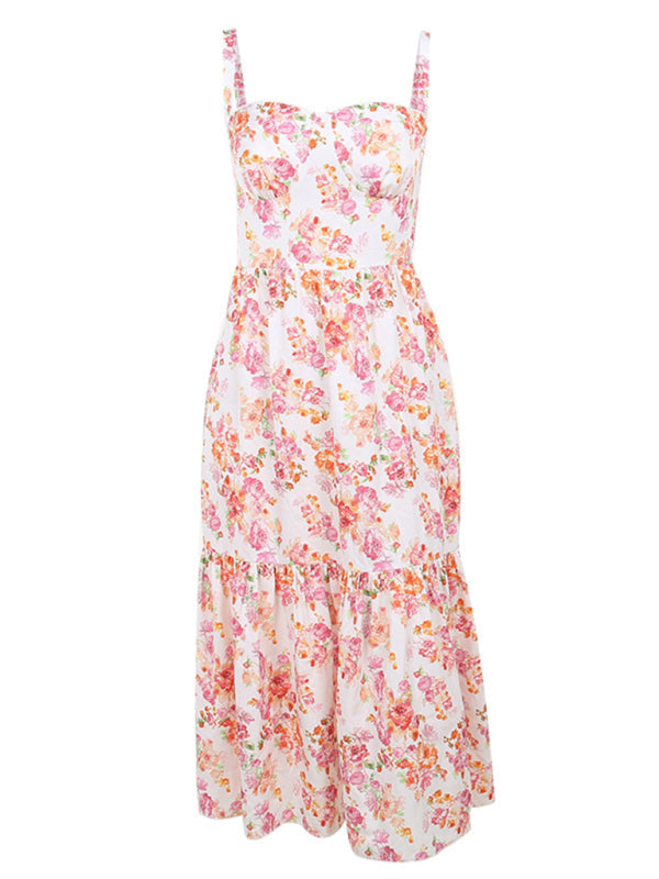 Boho Floral Sleeveless Swing Dress – Lightweight Summer Sling Dress