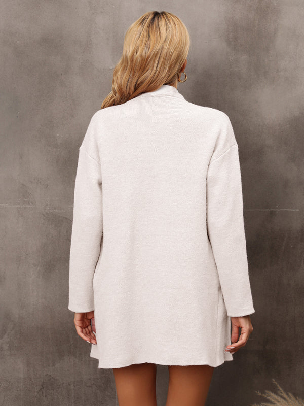 Women's Long Knit Coat - Casual Autumn Style