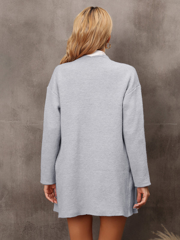 Women's Long Knit Coat - Casual Autumn Style