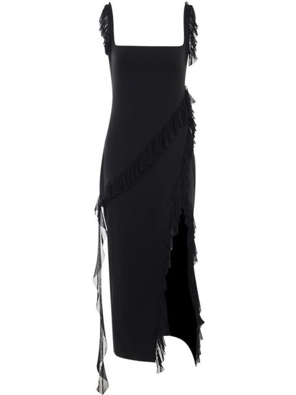 Slim High-Slit Ribbon Strap Dress – Sexy Bodycon Style by Sailing Maria
