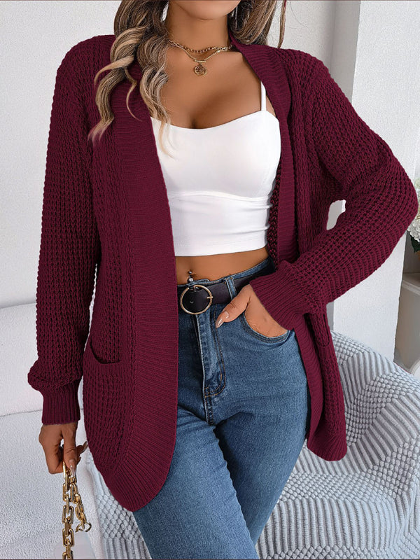 Casual Knit Long Sleeve Cardigan
