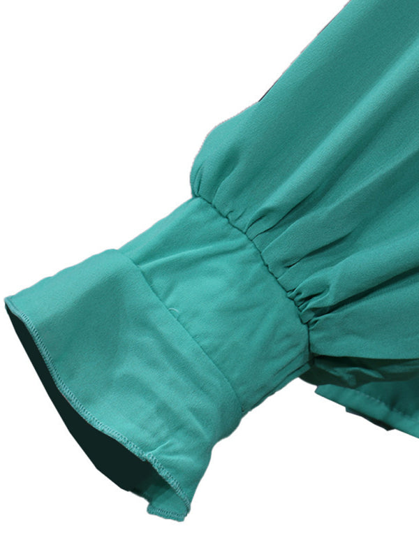 Blusa chic de gasa sólida