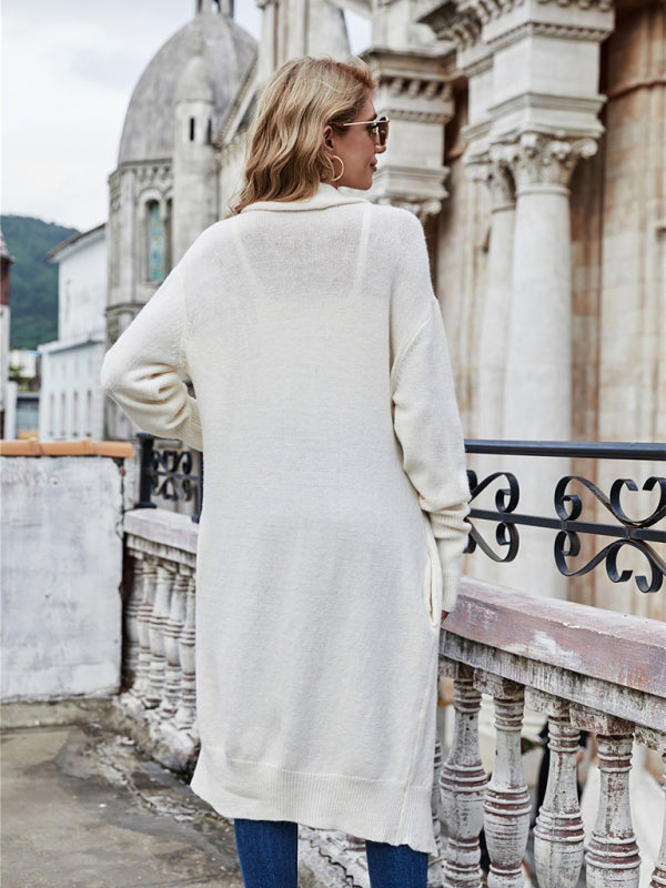 Women's Long Knit Open-Front Cardigan