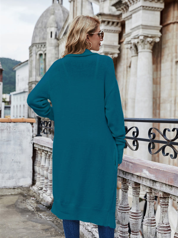 Women's Long Knit Open-Front Cardigan