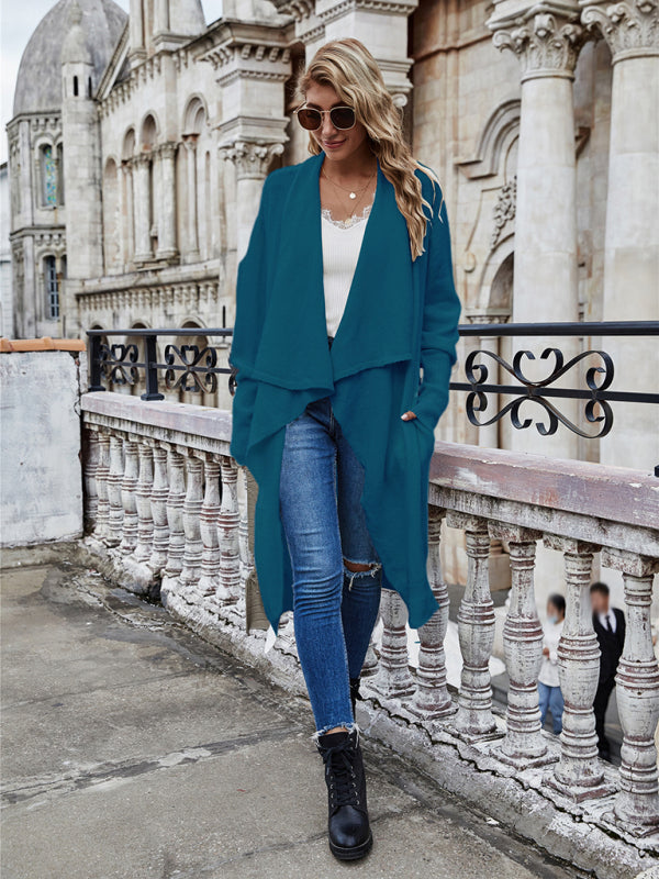 Women's Long Knit Open-Front Cardigan