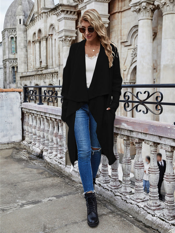 Women's Long Knit Open-Front Cardigan