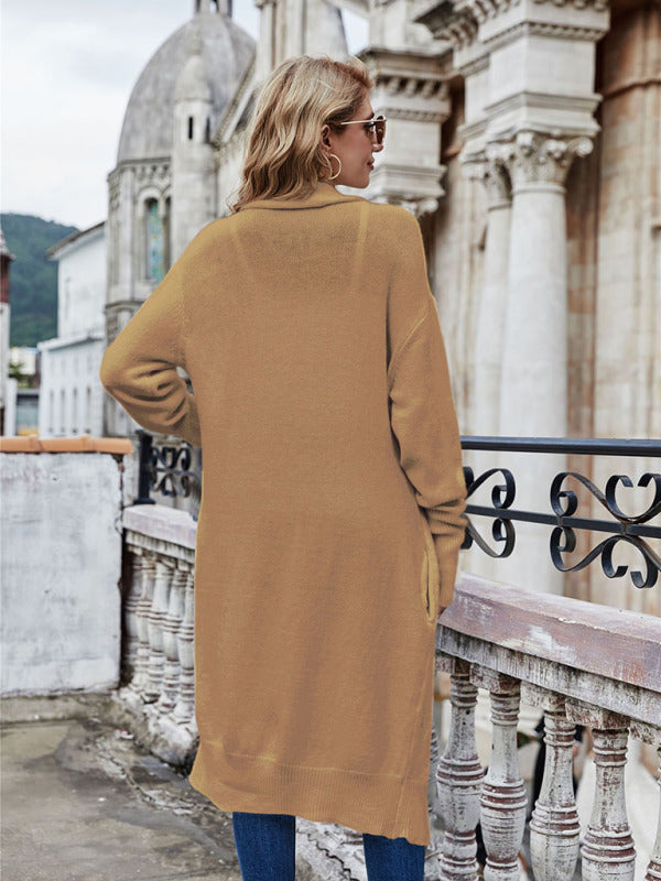 Women's Long Knit Open-Front Cardigan