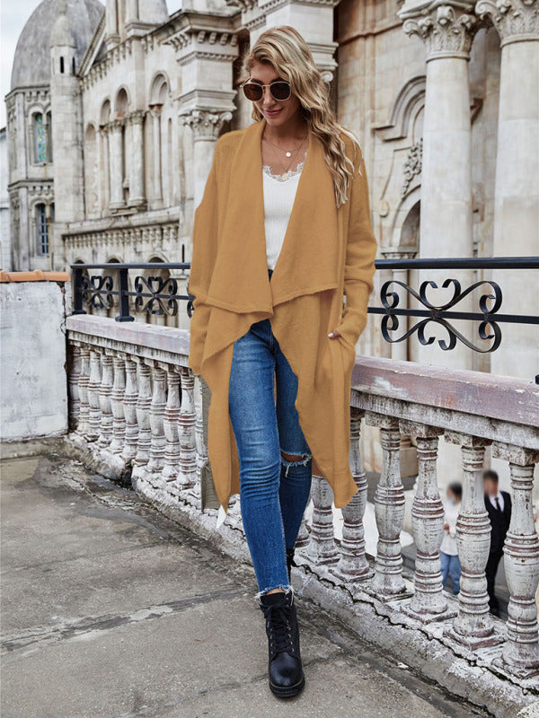 Women's Long Knit Open-Front Cardigan