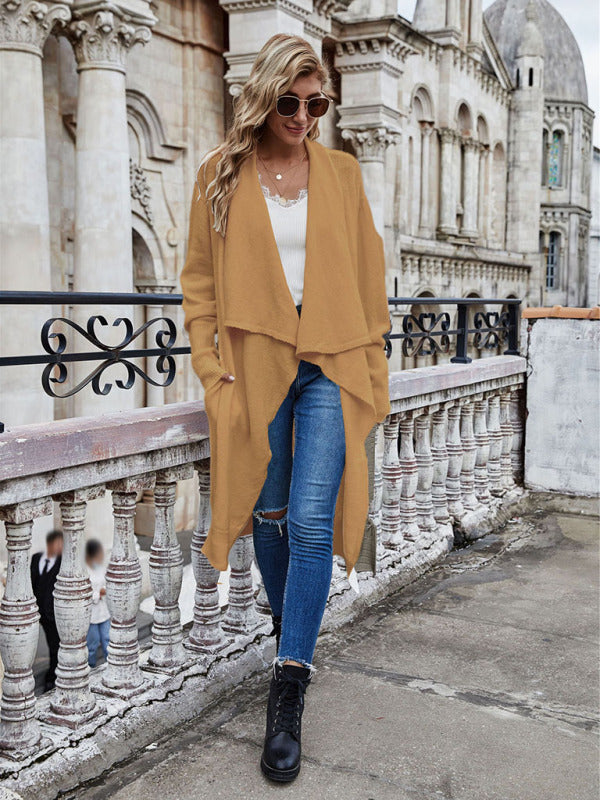 Women's Long Knit Open-Front Cardigan