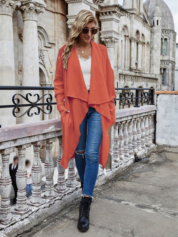 Women's Long Knit Open-Front Cardigan