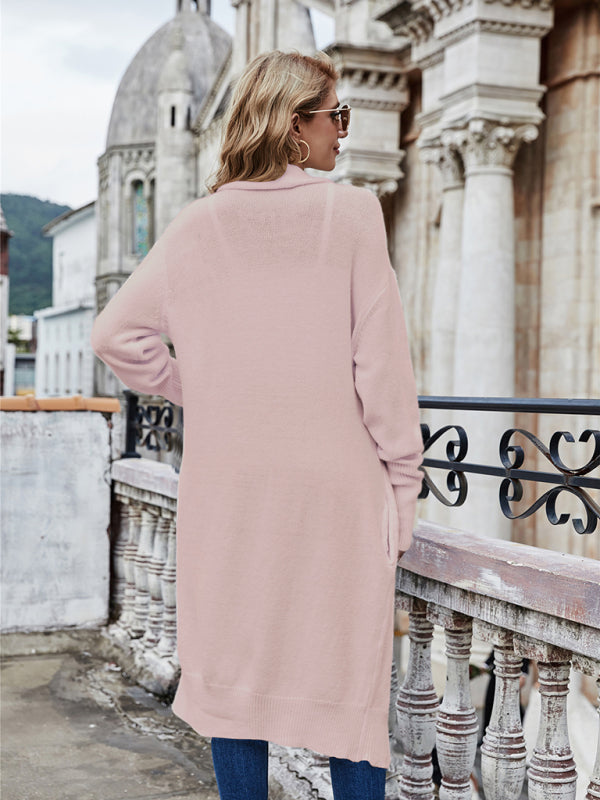 Women's Long Knit Open-Front Cardigan