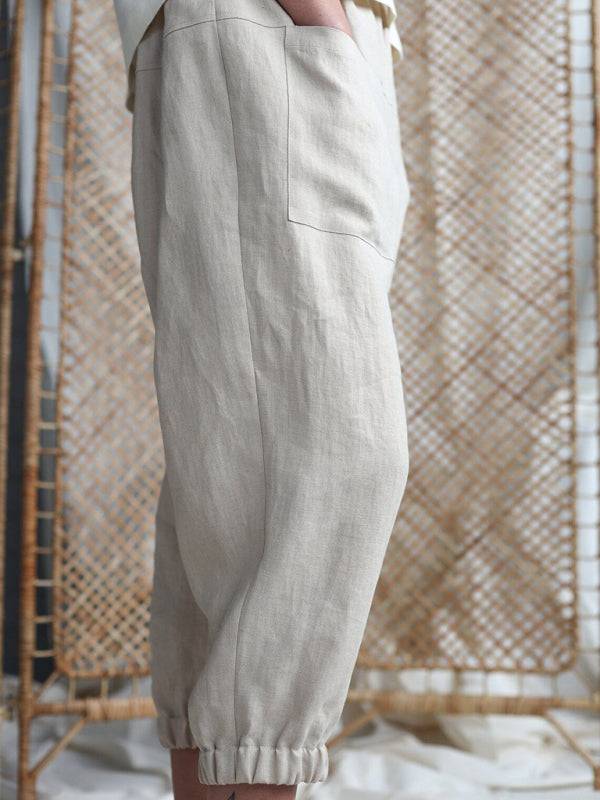 Loose Fit Cotton-Linen Casual Pants