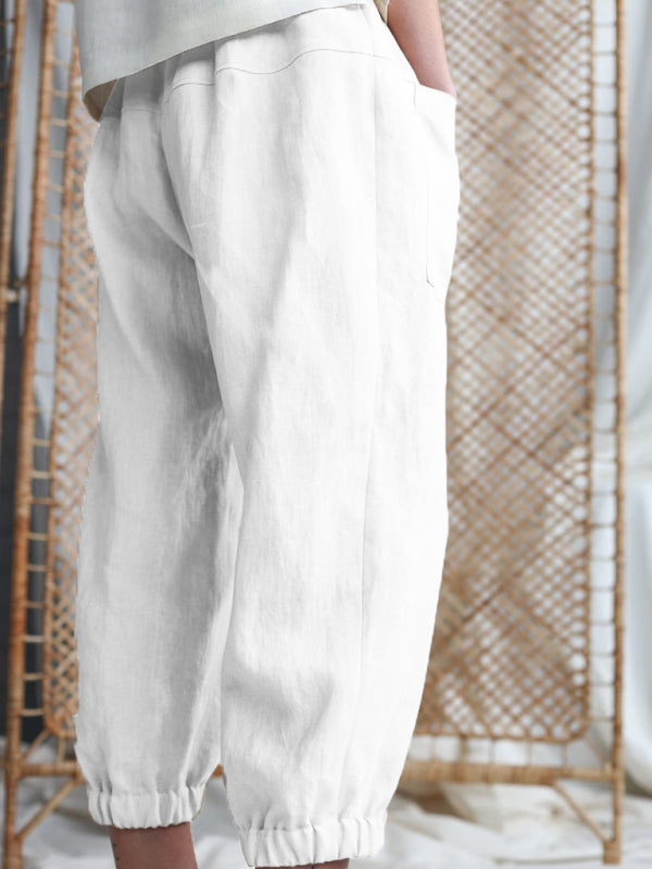 Loose Fit Cotton-Linen Casual Pants