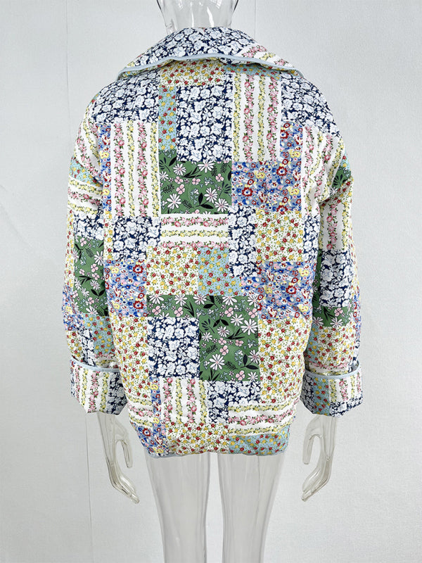 Floral Quilted Sleeveless Jacket