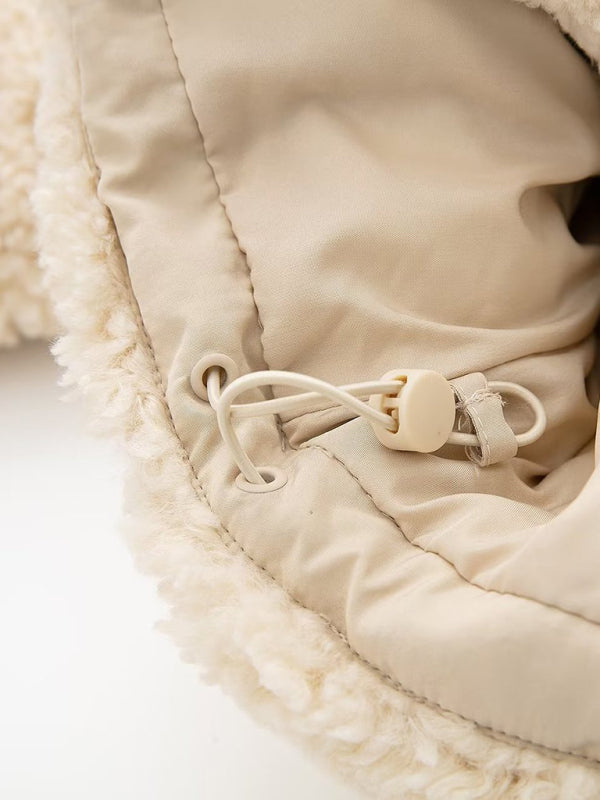 Casual Sherpa Fleece Jacket with Slant Pockets