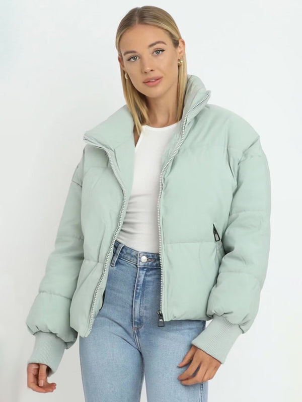 Stand Collar Puffer Jacket – Smiling Maria