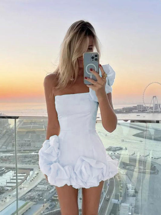 One-Shoulder Ruffle Bodycon Dress
