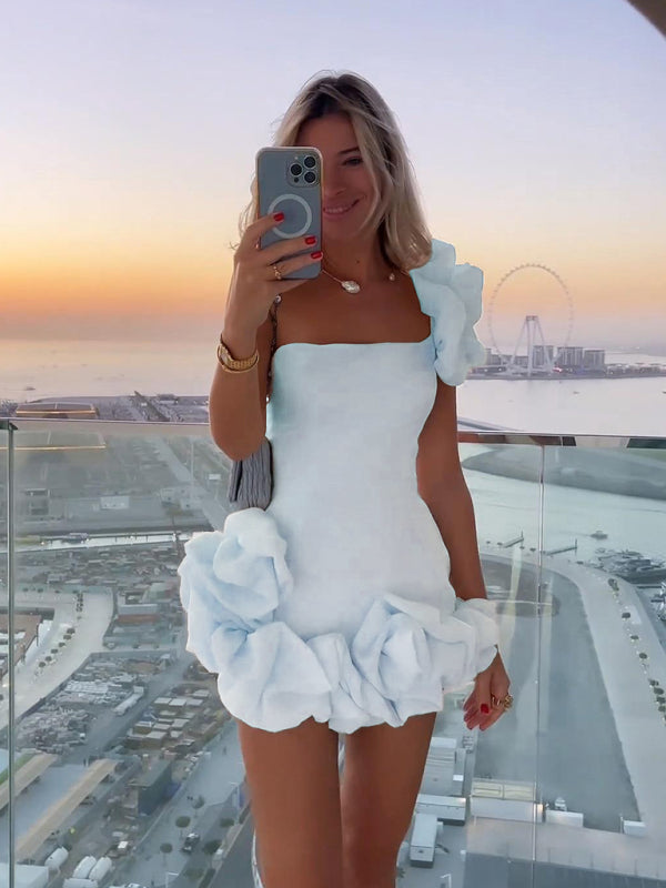 One-Shoulder Ruffle Bodycon Dress