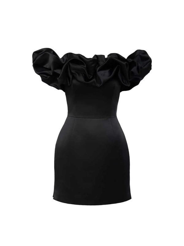 Solid Strapless Midi Dress – Woven Polyester, Form-Hugging & Elegant Fit