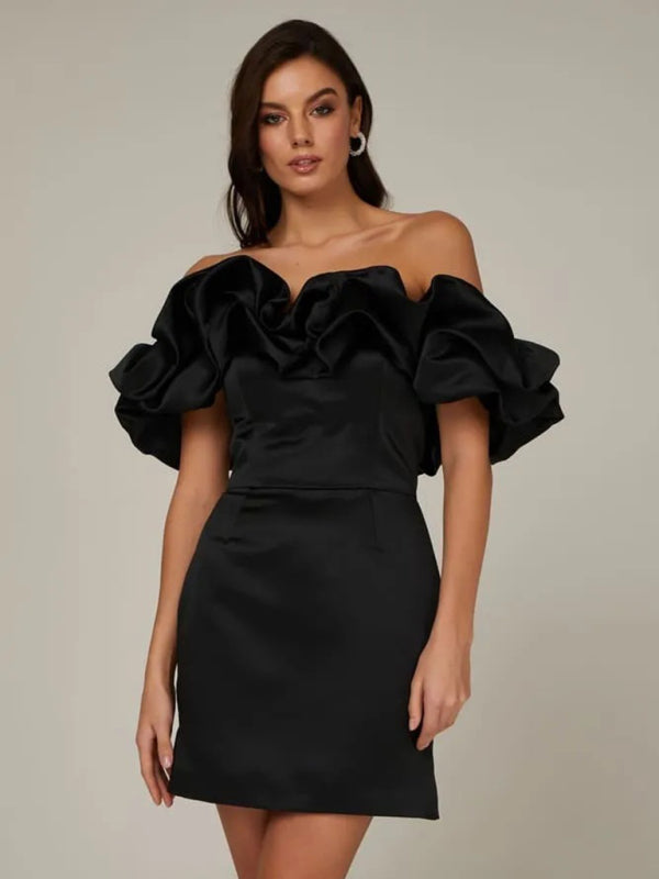 Solid Strapless Midi Dress – Woven Polyester, Form-Hugging & Elegant Fit