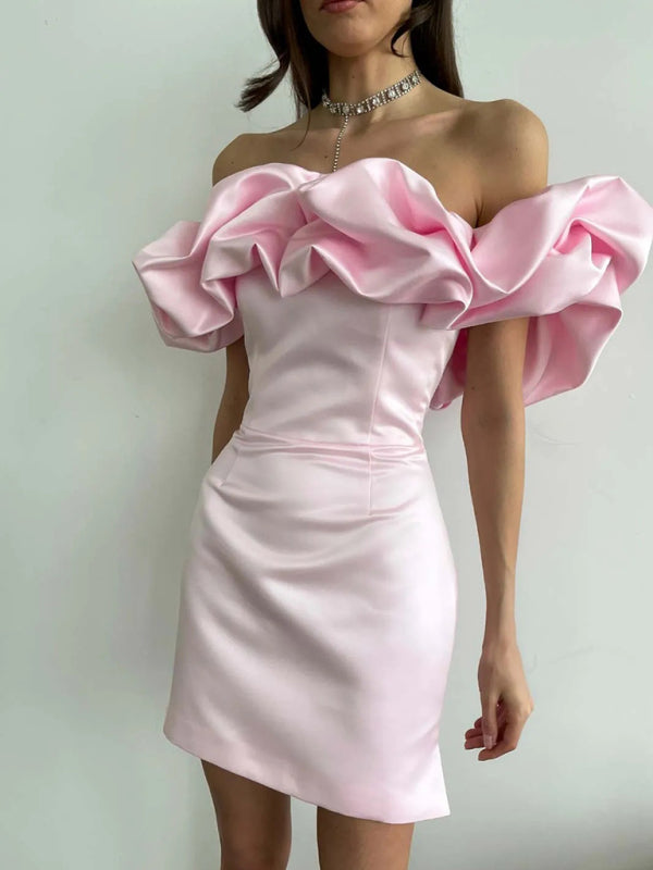 Solid Strapless Midi Dress – Woven Polyester, Form-Hugging & Elegant Fit