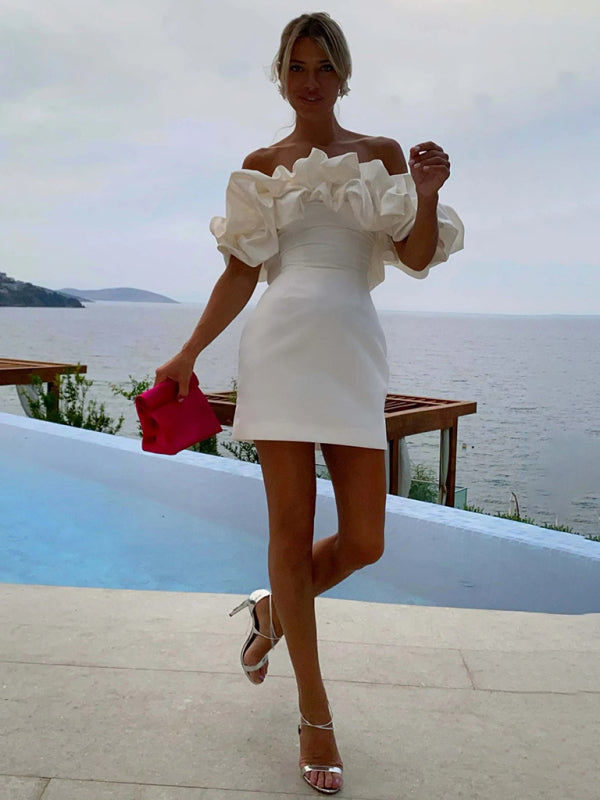 Solid Strapless Midi Dress – Woven Polyester, Form-Hugging & Elegant Fit