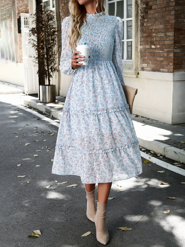Romantic Floral Holiday Dress – Woven Polyester, Spring-Summer Style