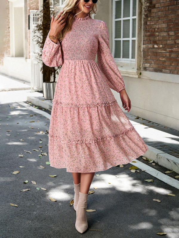 Romantic Floral Holiday Dress – Woven Polyester, Spring-Summer Style