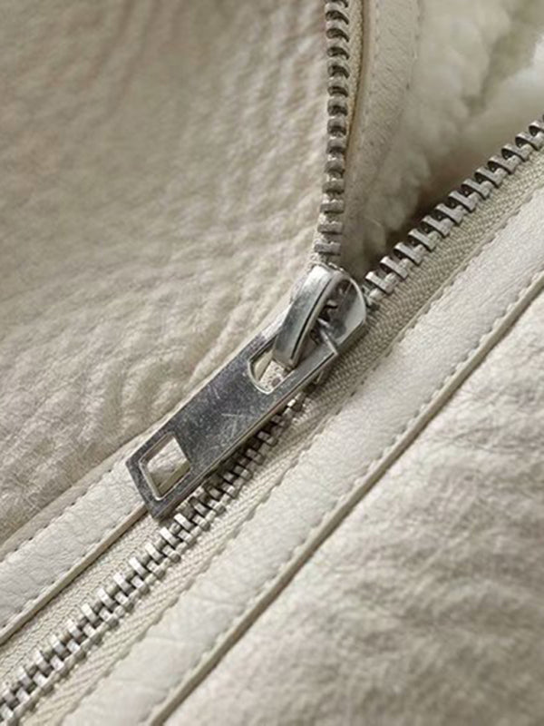 جاكيت موتو قصير من الفرو الصناعي – Smiling Maria