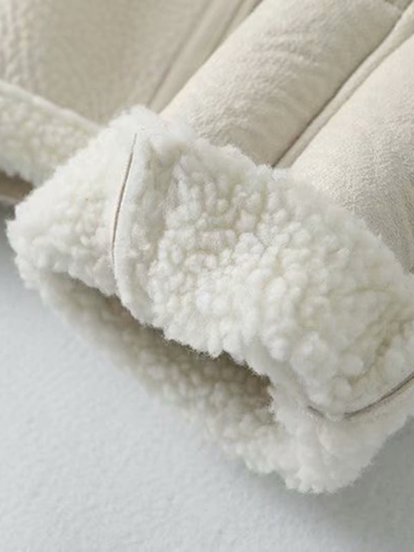 جاكيت موتو قصير من الفرو الصناعي – Smiling Maria