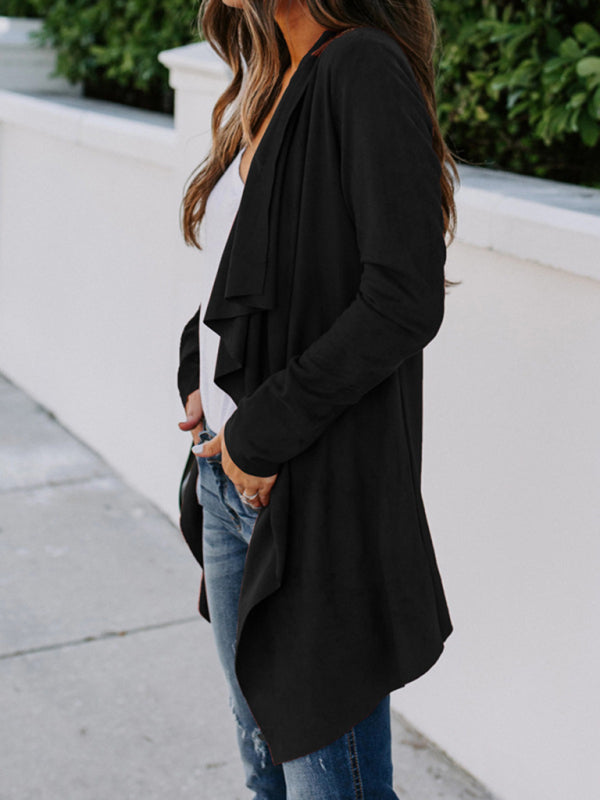 Women's Long Sleeve Solid Color Cardigan Jacket