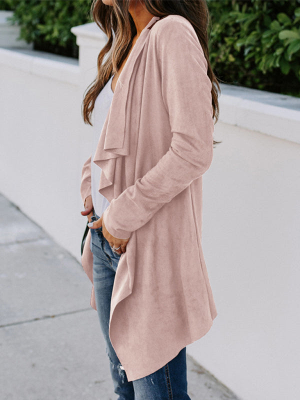 Women's Long Sleeve Solid Color Cardigan Jacket