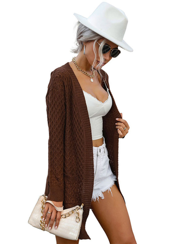 Women's Knit Twist Cardigan Sweater
