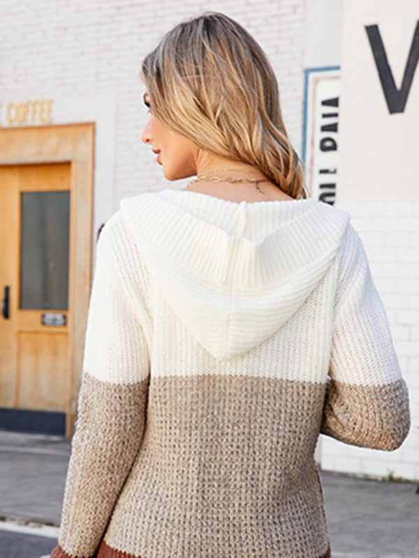 Väriblokkipuuvillainen hupputakki – Smiling Maria