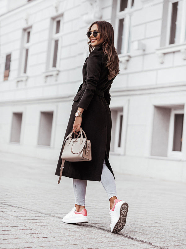 Long Sleeve V-Neck Tie Jacket – Smiling Maria