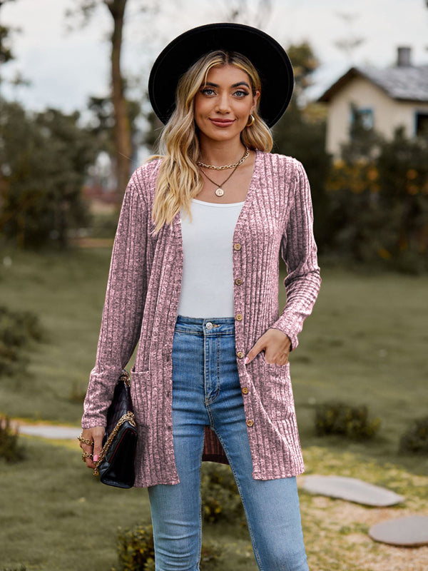 Długi kardigan z dzianiny szczotkowanej – Smiling Maria