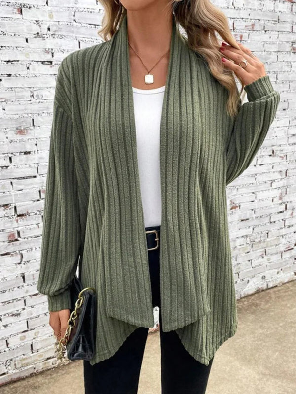 Long Sleeve Lapel Knit Cardigan Jacket
