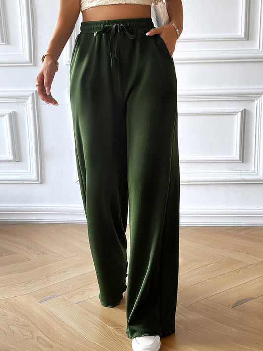 Wide Leg Solid Color Trousers – Smiling Maria