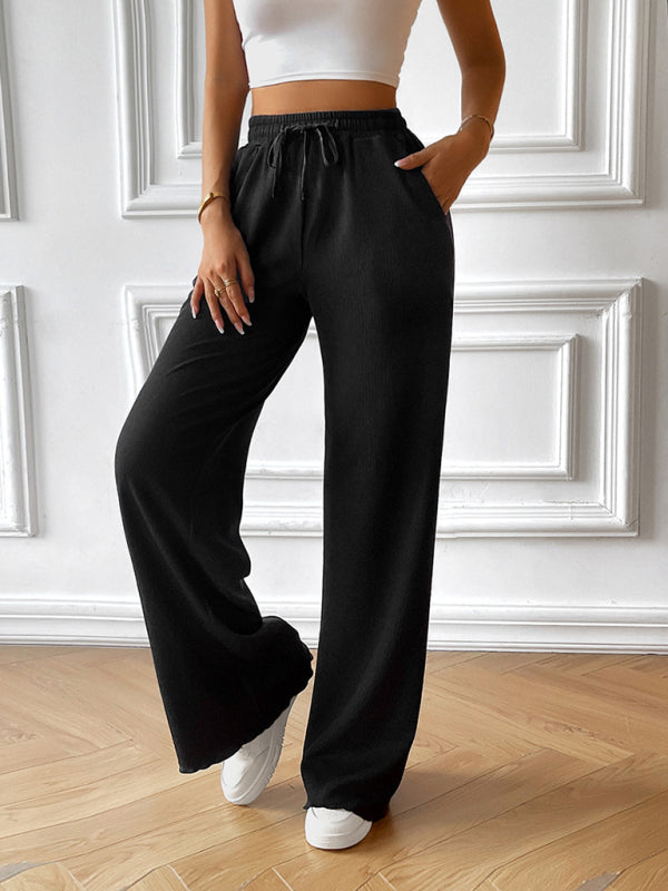 Wide Leg Solid Color Trousers – Smiling Maria