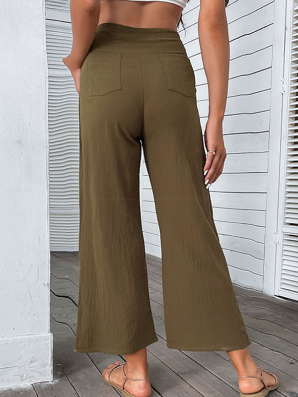 High-Waisted Cropped Flare Pants – Smiling Maria