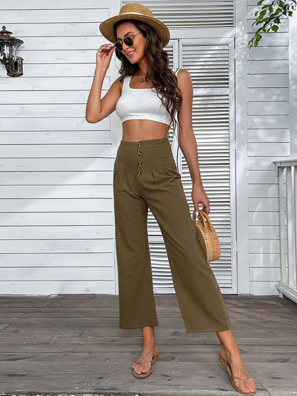 High-Waisted Cropped Flare Pants – Smiling Maria