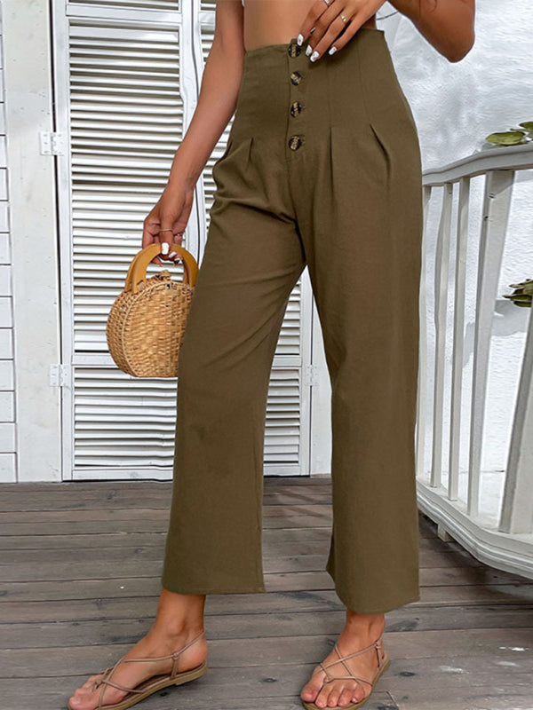High-Waisted Cropped Flare Pants – Smiling Maria