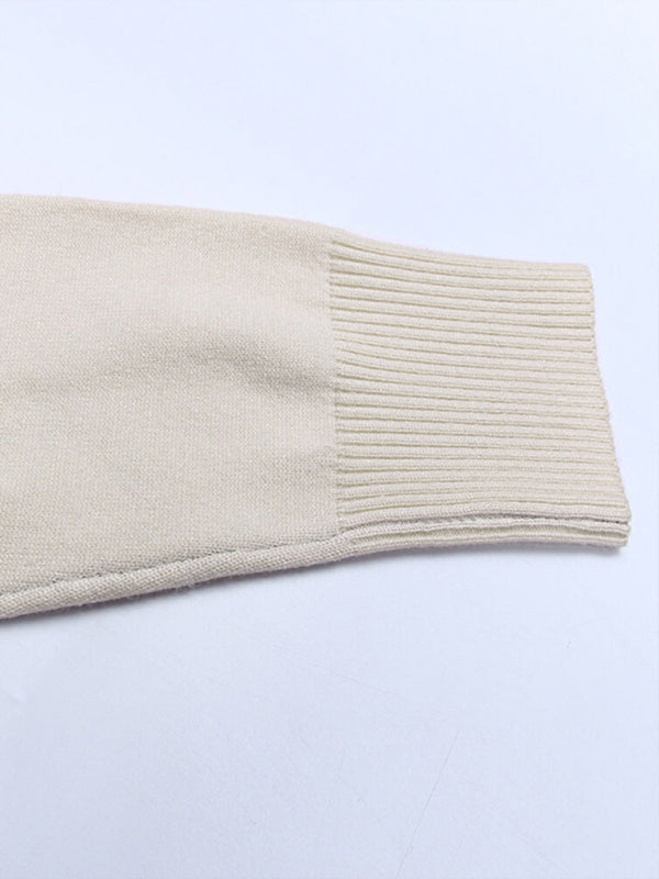 Rainbow Patchwork Knit Cardigan Sweater